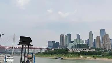 高楼大厦旅行重庆朝天门码头视频的预览图